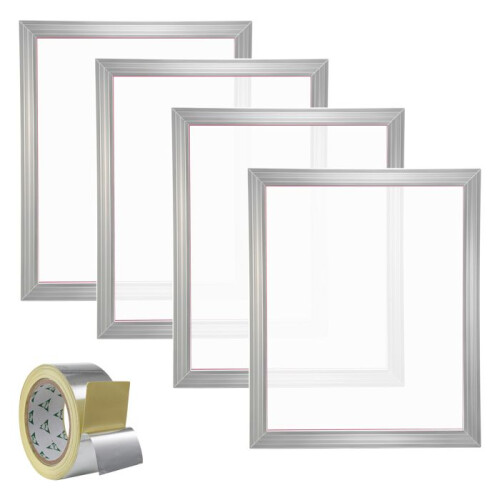 Kit de Serigrafia-Duoku- 20 x 24 Polegadas- Alumínio- 4 Quadros-com 355 Malhas e Fita de Vedação