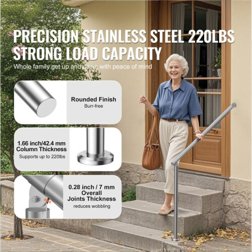Rambarde für Außenbereiche - DUOKU - BX-100 - 100 cm - Edelstahl - Silber 2