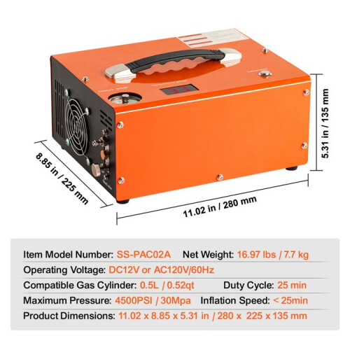 Luchtdcompressor - DUOKU - SS-PAC02B - Draagbaar - 30 Mpa - Geïntegreerde Converter 1