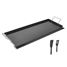 Suorakaiteen muotoinen paistolevy - DUOKU - 812 x 310 mm - Hiilipaahtoteräs - Kannettava kaasugrilli - Musta