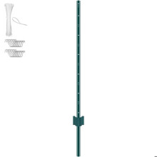 Piquets en Acier - DUOKU - Lot de 10 - 1,2 m - Vert - Pour Clôture et Jardin