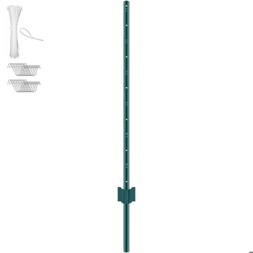 Estacas de Aço - DUOKU - Pacote com 10 - 1,2 m - Verde - Para Cerca e Jardim