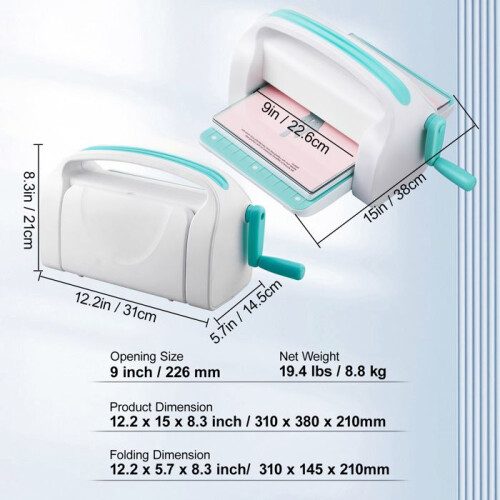Máquina de Corte e Relevo Manual-Duoku-9 Polegadas-Kit de Scrapbooking Portátil-para Artes e Artesanato 1