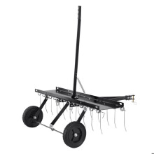 Déchaumeur Tractable de 40 pouces-Duoku-Râteau à Gazon-avec 20 Dents en Acier à Ressort-Remorquable pour VTT et Tondeuse