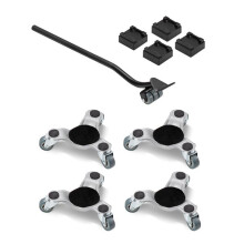 Diabo para Móveis - DUOKU - XY-11 - Capacidade 440 lb - 3 Rodas Giratórias - Aço Carbono
