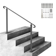 Rampa de Escada Externa Ajustável-Duoku-Adequada para 2 a 3 Degraus-Rampa de Varanda-Frente-Kit de Instalação Incluído