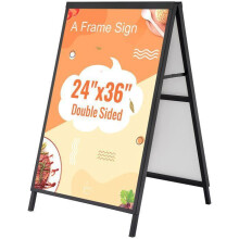 'Chevalet Stop-Duoku-Trottoir Affichage Double-Face-91x61 cm-Porte-Affiche en Acier-Panneau Publicitaire Trottoir-Pliable' in Finnish is: 'Kaksipuole