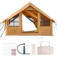 Tenda de Camping Inflável - DUOKU - 4 x 3 x 2,2 m - 5 a 8 Pessoas - Bomba Manual - 2 Claraboias