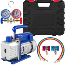 Pompa a Vuoto - DUOKU - 4CFM - 1/4 HP - Flusso d'aria 113 L/min - Kit Manometro R134a