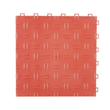 Ladrilhos de Piso de Garagem Interligáveis-Duoku-12" x 12" x 0,53"-Pacote com 25-Textura Dupla Face Antiderrapante-Vermelho