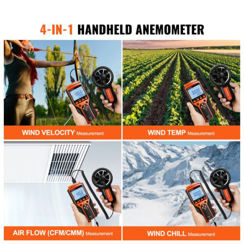 Draagbare Anemometer Split-Duoku-14-140-Digitale Windsnelheidsmeter, CFM Meter met LED Achtergrondverlichting 2