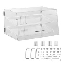 Vitrina de Pastelería de 2 Niveles-Duoku-Caja de Mostrador de Panadería en Acrílico con Acceso Trasero-20,7x13,2x11,9 po