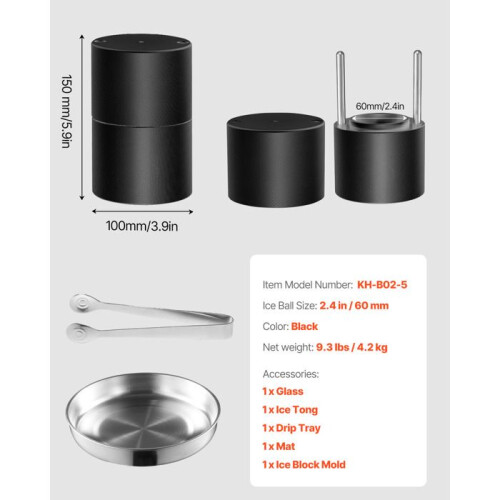 Kit de Imprensa para Gelo - DUOKU - KH-B02-5 - 2,4 Polegadas - Preto - 4,2 kg 1