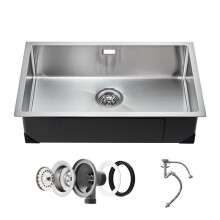 Fregadero de Cocina - DUOKU - U704319RS0 - Acero Inoxidable 304 - 70 cm - 1 Bac Rectangular