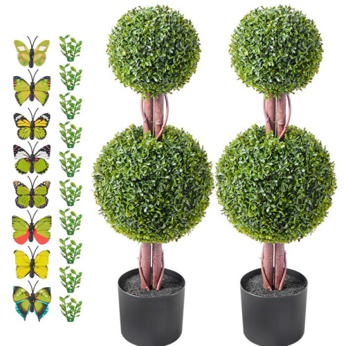 Conjunto de Árvores Topiárias - DUOKU - Duplo - 8 Polegadas - 2 Peças - Resistentes aos UV