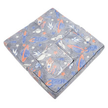 Divano da Gioco Modulare per Bambini-Duoku-4 Pezzi-Tessuto in Alcantara Morbido-Schiacciamento 25D-Copertura Rimovibile-Ragazze e Ragazzi-Grigio Scuro