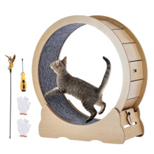 Roda de Exercício para Gato-Duoku-Grande Roda de Esteira Interna para Gato-35,8 po com Tapete Removível e Teaser para Gato