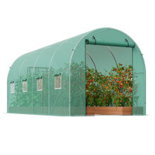 Serre Tunnel - DUOKU - 14,6 x 6,4 x 6,3 Pieds - Cadre en Acier Galvanisé - Facile à Installer - Pour Plantes