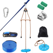 Zipline Kit - DUOKU - 52 Feet - Capaciteit 500 lb - Voor Kinderen en Volwassenen - Buitenaccessoire