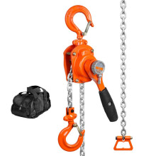 Guincho Manual de Cadeia com Alavanca-Duoku-capacidade de 0,5 T-Aço Galvanizado G80-Freio Weston com Dupla Garra-Ganchos 360