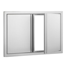 BBQ Toegang Porte-Duoku-710 x 482 mm-Dubbele Buitenkeuken Deur-RVS Wandgemonteerde Verticale Deur