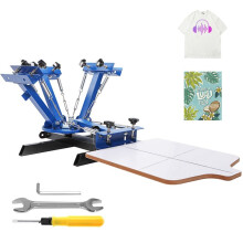 Máquina de Serigrafía-Duoku- 4 Colores- Prensa de Impresión Serigráfica Rotativa a 360 - para la Impresión DIY de Camisetas
