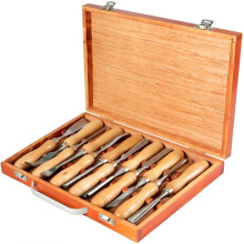 Conjunto de Cuchillos para Madera-Duoku-12 Piezas 3-3/4 pulgadas/95 mm-para Escultura en Madera Torneado de Muebles con Raíces