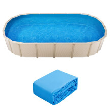 Revestimento de Piscina - DUOKU - Oval - 24x12,3 pés - Vinil Durável - Cor Sólida