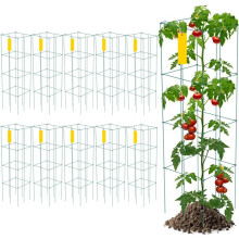Cages à tomates - DUOKU - VV-KZDFQJ11.8X46LS10Z - Acier enduit PVC - 10 pièces - Vert