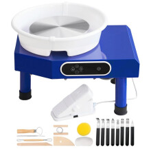 Torno de Alfarero-Duoku-25 cm 350 W-Cerámica con Pedal-Herramientas de Escultura y Delantal para la artesanía