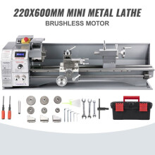 Mini Torno de Metales 750W-Duoku-Velocidad Variable 50 a 3000Rpm 220 x 600mm-Torno de Precisión para el Fresado de Metales