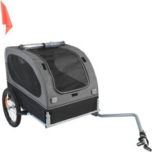 Remorque pour Chien - DUOKU - DT810 - Capacité 40 kg - Pliable - Noir/Gris