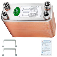 Intercambiador de Calor de Placas-Duoku- 60-puertos 1/2" BSP FPT-Acero Inoxidable 316L-Placa Soldada