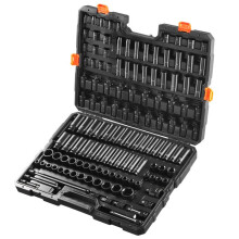 Schlagdosen-Set-Duoku-130 Teile-Antrieb 3/8" und 1/2"-Legierter Stahl Cr-Mo SAE und metrisch-Automobilreparatur