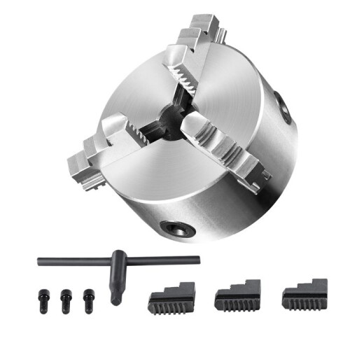 Mandril de Torno-Duoku-a 3 Mandíbulas 6" Auto-Centrante Faixa de Aperto de 0,14 a 6,3 Polegadas Mandíbulas Reversíveis