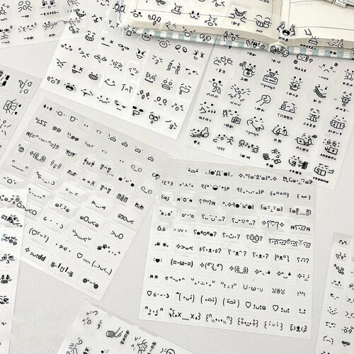 10 Sheets Cartoon Sticker Emoticon Sticker Scrapbook Sticker