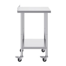 Table de Travail Cuisine Acier Inoxydable-Duoku-Table de Préparation-610 x 610 x 1005,6 mm-avec Roulettes-Hauteur Réglable