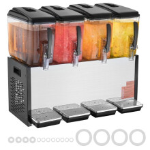 Distributeur de Boissons - DUOKU - 4 Réservoirs de 12 L - Refroidissement 45-54 F - Pour Restaurants et Bars