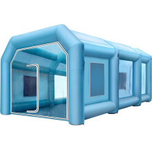 Cabine de Pintura Inflável - DUOKU - 10 x 5 x 3,5 m - 2 Ventiladores Incluídos - Azul - Uso Intensivo