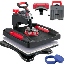 Pressa a Caldo 5 in 1-Duoku-38 x 38 cm-Macchina di Sublimazione 1000 W-Riscaldamento a Doppio Tubo-Pivotante a 360