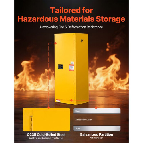 Armadio di Sicurezza - DUOKU - SS-23GAL - 87 L - Giallo - Resistente al Fuoco 2