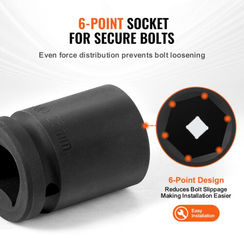 Impact Socket Set-Duoku-for Axle Nuts-3/4" Drive-6 Point-8 Pieces-Socket Set-for Spindle Nuts 2