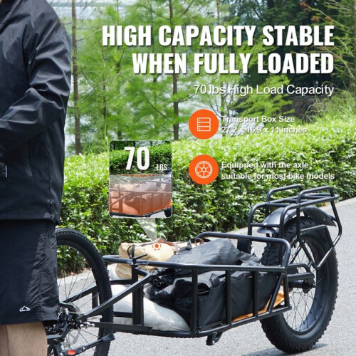 Reboque de Bicicleta - DUOKU - CT906 - Capacidade 70 lb - Rodas de 20 polegadas - Aço carbono 2