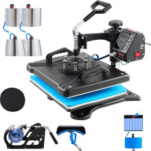 Heißpresse 10 in 1-Duoku-38 x 30 cm-1 000 W-360  drehbar-Doppeltubenheizung-Schwarz