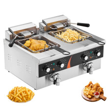 Elektrische Frituur - DUOKU - EF-6V-2 - RVS - Dubbele Compartment 5,9 L - 6000 W