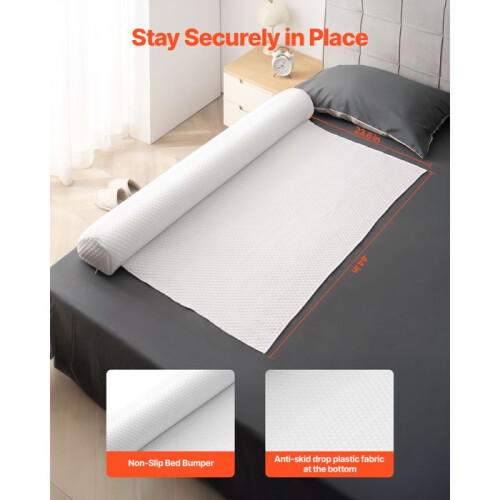 Conjunto de 2 Protetores de Cama Infláveis-Duoku-52 Polegadas-para Bebês-Barreira de Segurança-com Aba de Segurança 2