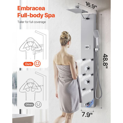 Douchekolom - DUOKU - 7002FL - Regeneffect Handdouche - Geborsteld RVS - Hoge Druk 2