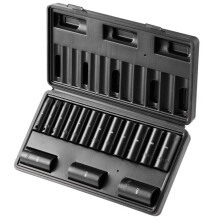 Schlag-Nuss-Set-Duoku-3/8"-15 Nüsse-Metrisch Tief 8-22 mm-Fe Alloy Cr-Mo mit 6 Punkten für Auto-Reparatur