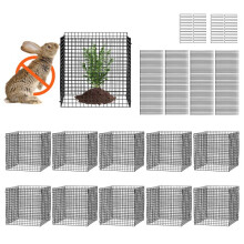 Cages Grillagées pour Plantes - DUOKU - 30,5 x 30,5 cm - Acier Noir - Lot de 10 - Extérieur