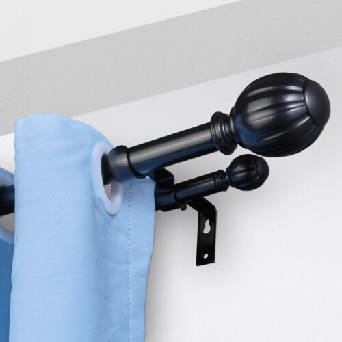 Varões de Cortinas Duplas-Duoku-Diâmetro de 1" e 3/4"-Comprimento Ajustável de 36 a 72 polegadas-com Pontas Ovais